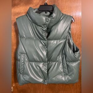 Sage Colored Faux Leather Vest